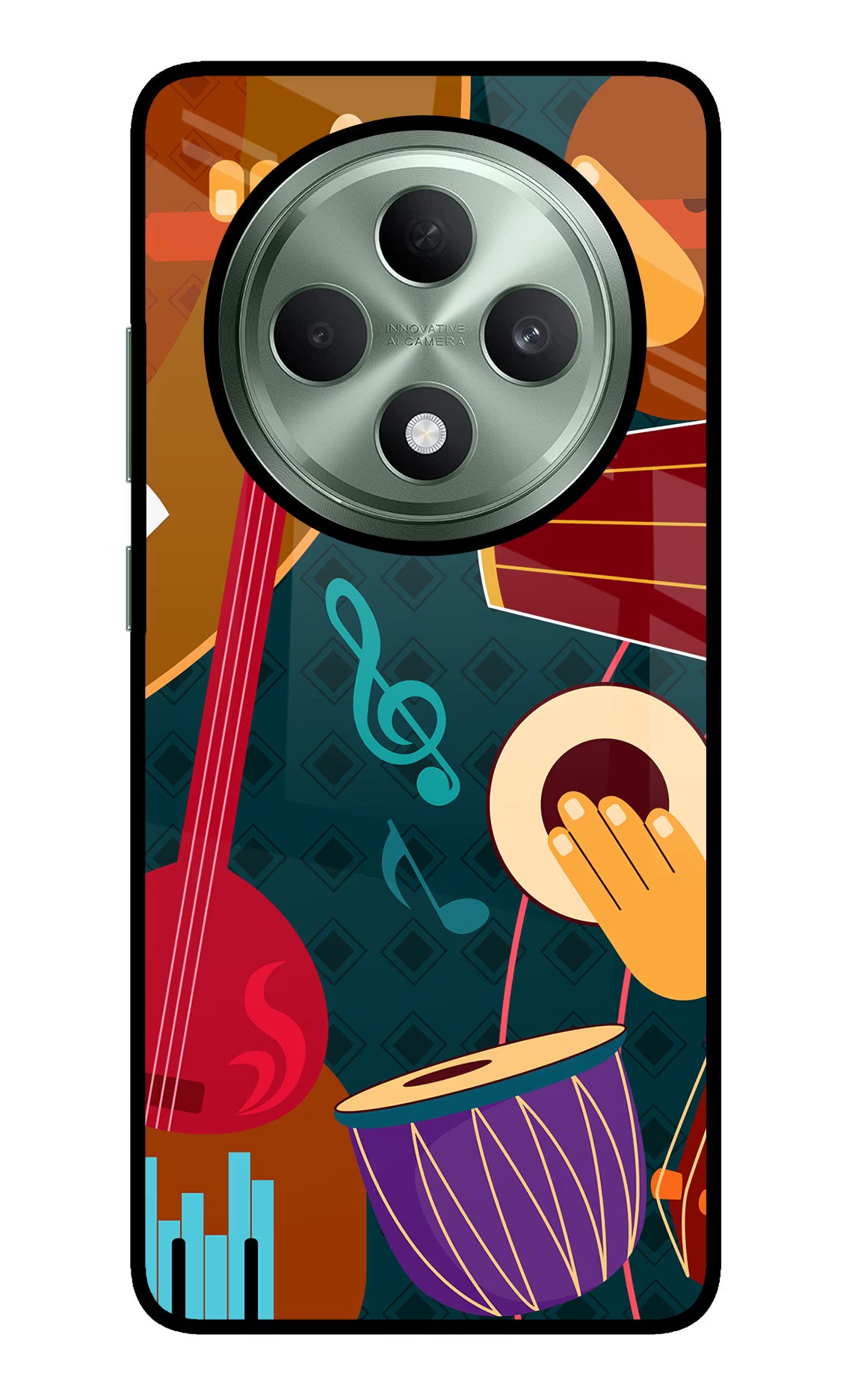 Music Instrument Oppo F27 5G Glass Case Back Cover by Casekaro