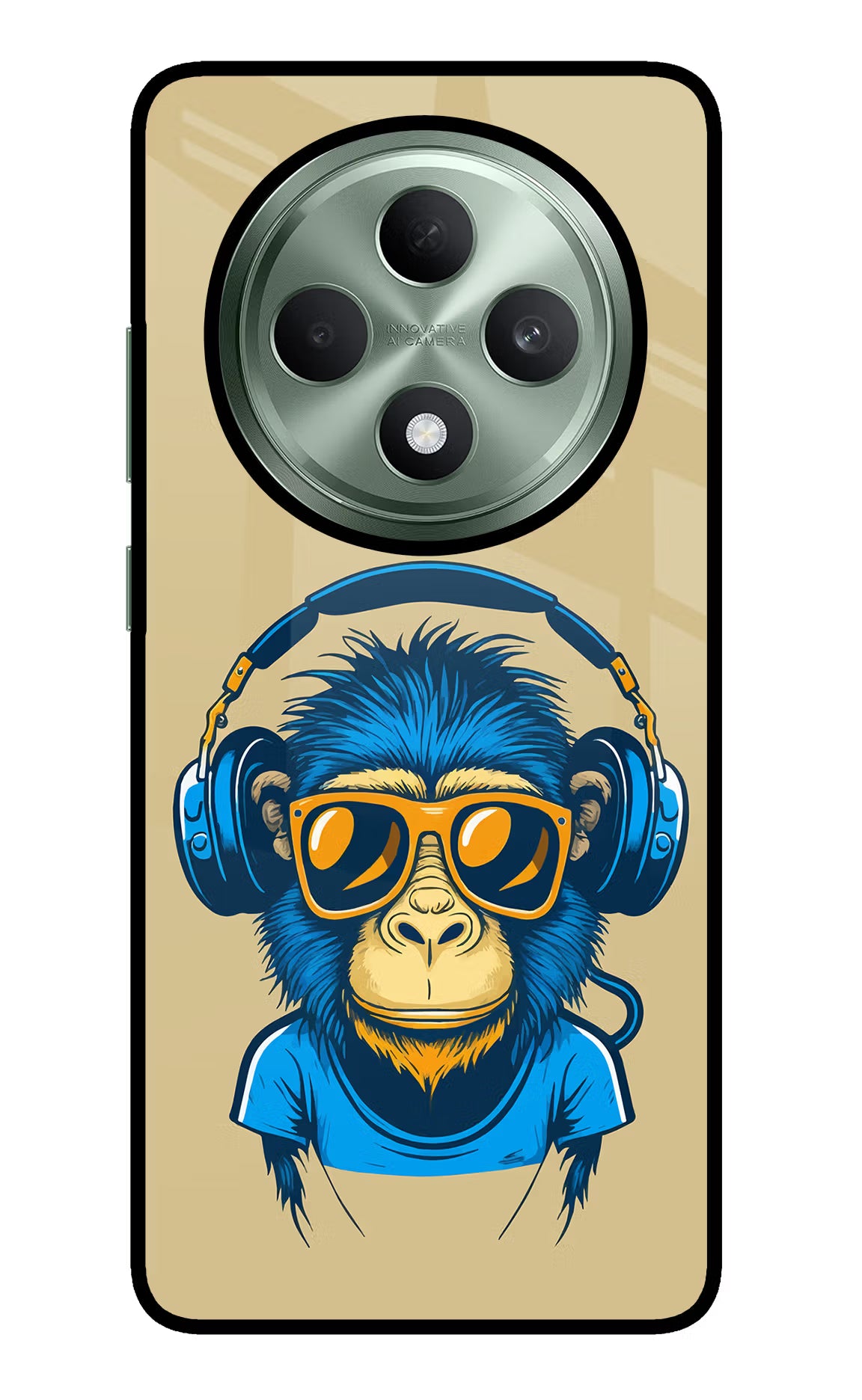 Monkey Headphone Oppo F27 5G Glass Case Back Cover by Casekaro