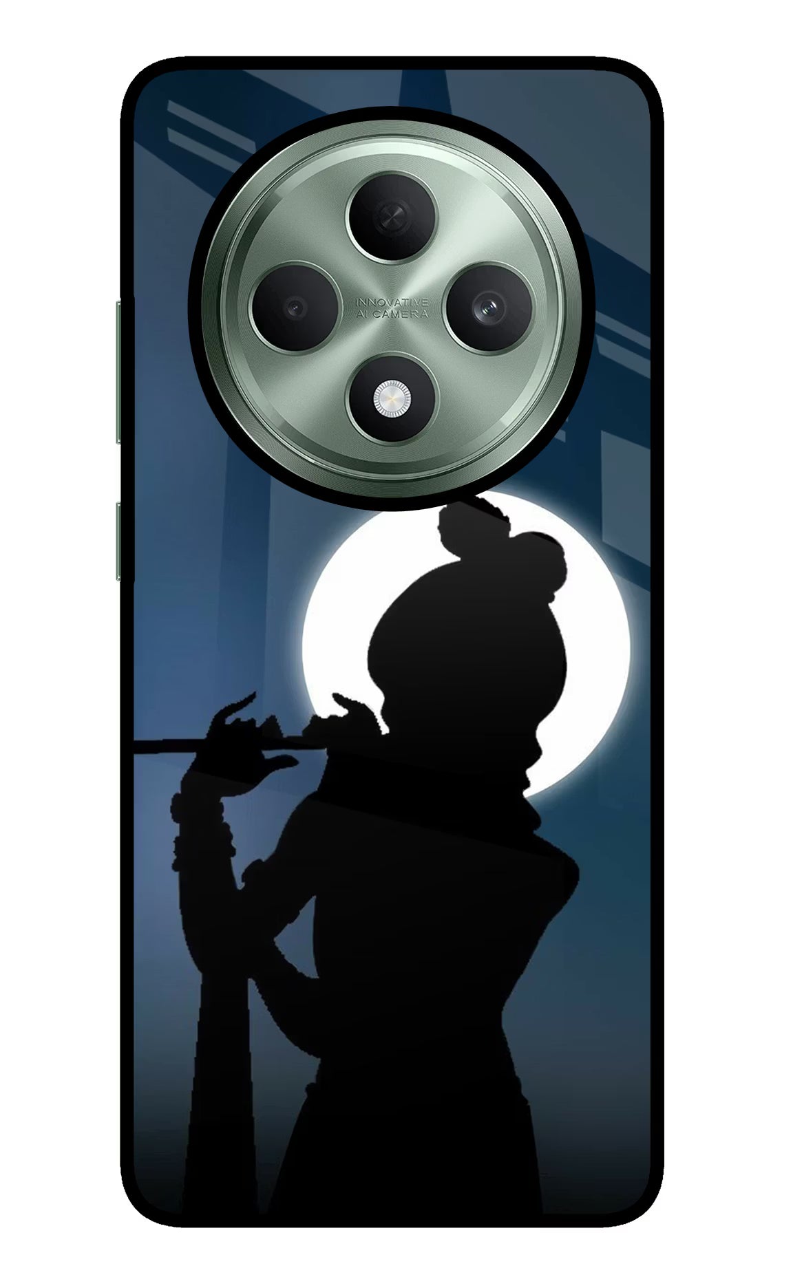 Shri Krishna Silhouette Oppo F27 5G Glass Case Back Cover by Casekaro