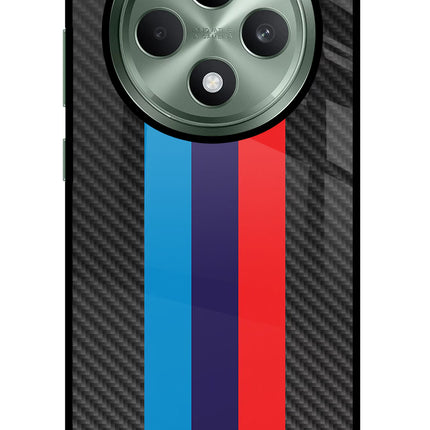 BMW Stripes Pattern Oppo F27 5G Glass Case Back Cover by Casekaro