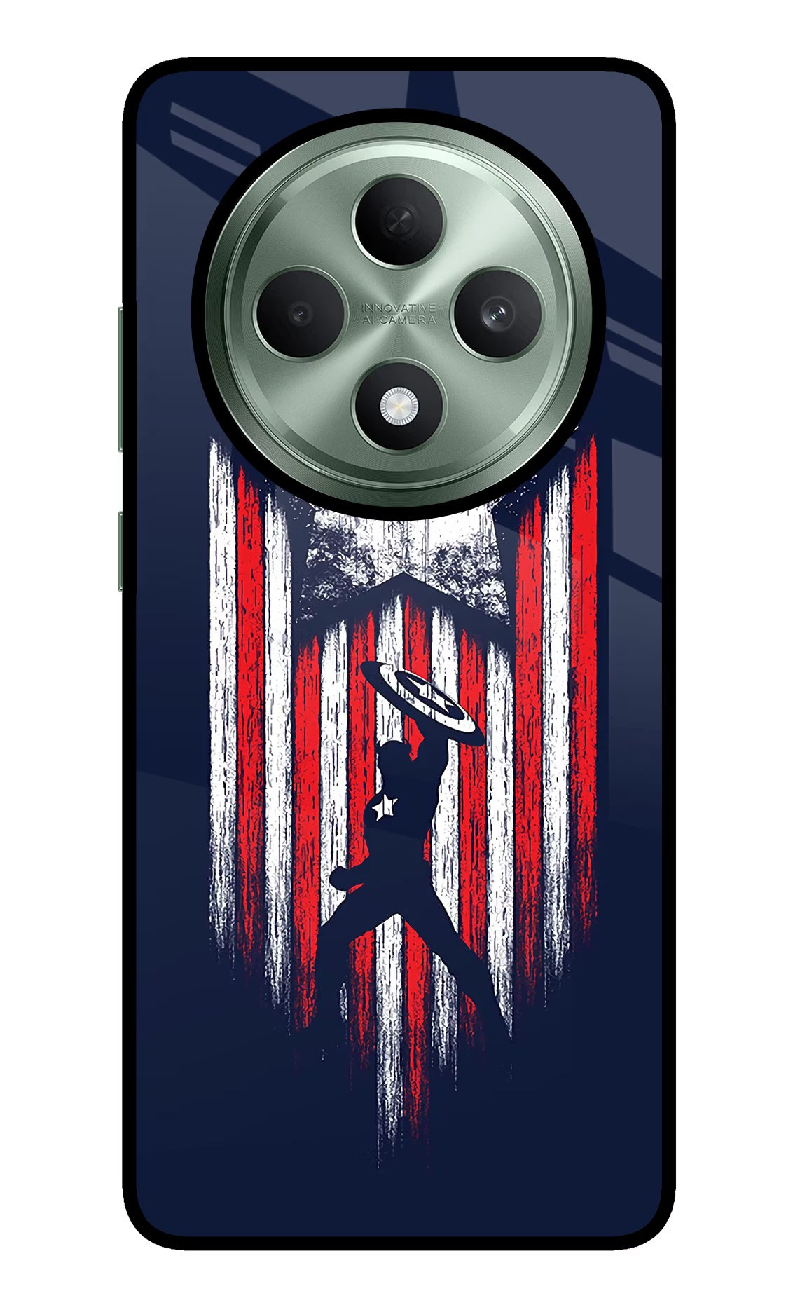 Captain America Marvel Art Oppo F27 5G Glass Case Back Cover by Casekaro