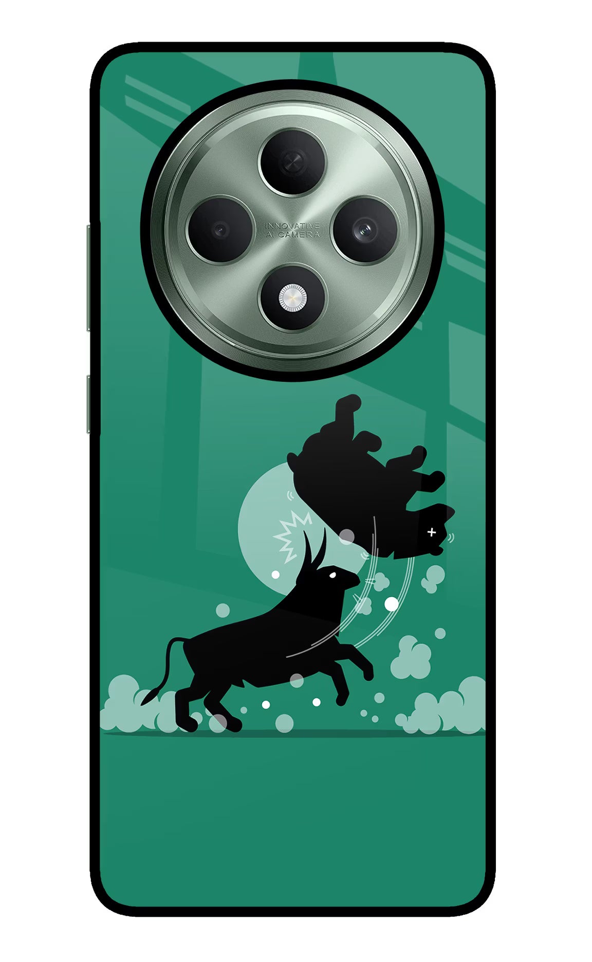 Bull Conqueror Oppo F27 5G Glass Case Back Cover by Casekaro