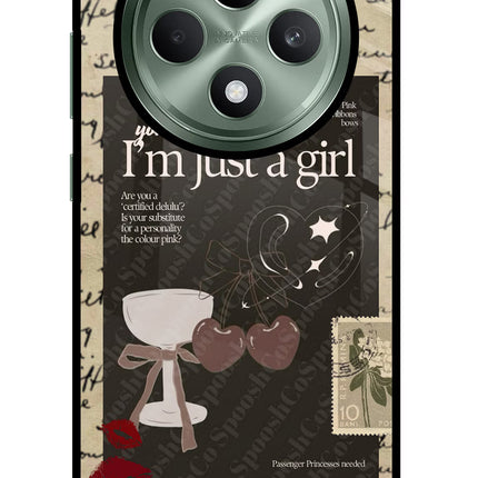 I am just a girl Oppo F27 5G Glass Case Back Cover by Casekaro