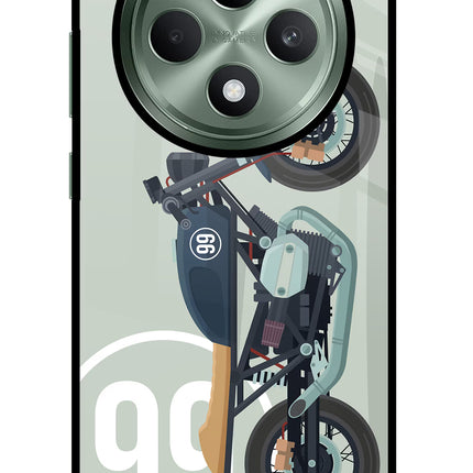 Classic Cafe Racer 99 Oppo F27 5G Glass Case Back Cover by Casekaro