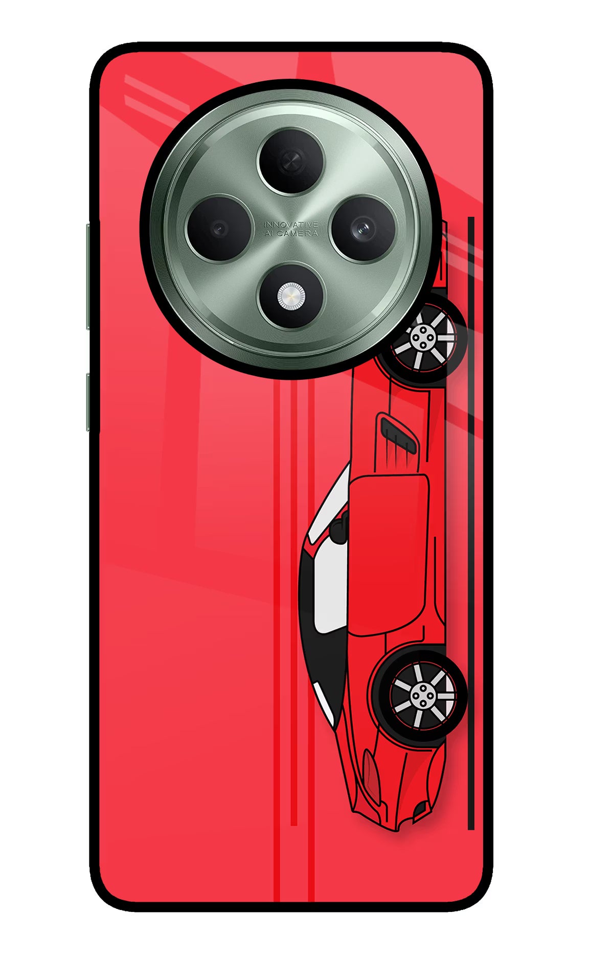 Red Velocity Oppo F27 5G Glass Case Back Cover by Casekaro