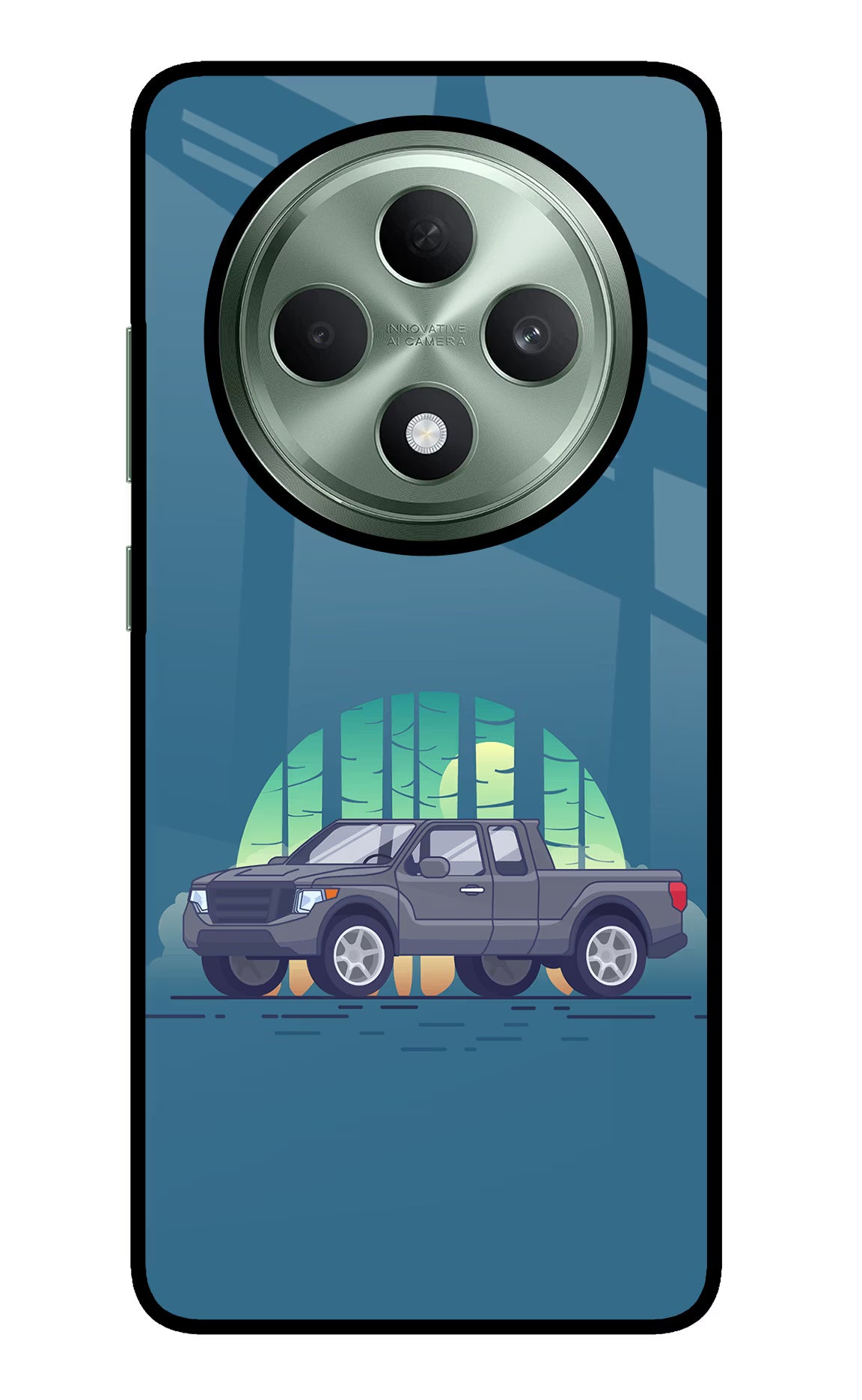 Retro Garage Vibe Oppo F27 5G Glass Case Back Cover by Casekaro