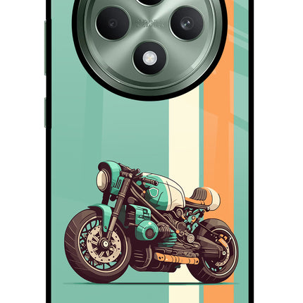 Striped Moto Drift Oppo F27 5G Glass Case Back Cover by Casekaro