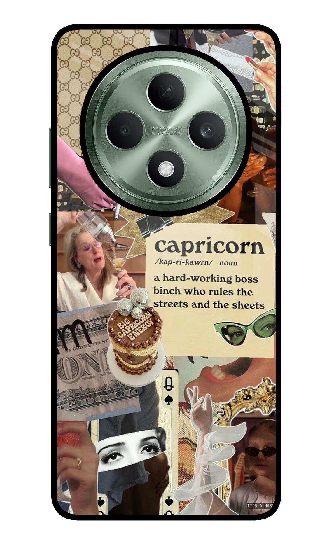 Capricorn Zodiac Oppo F27 5G Glass Case Back Cover by Casekaro