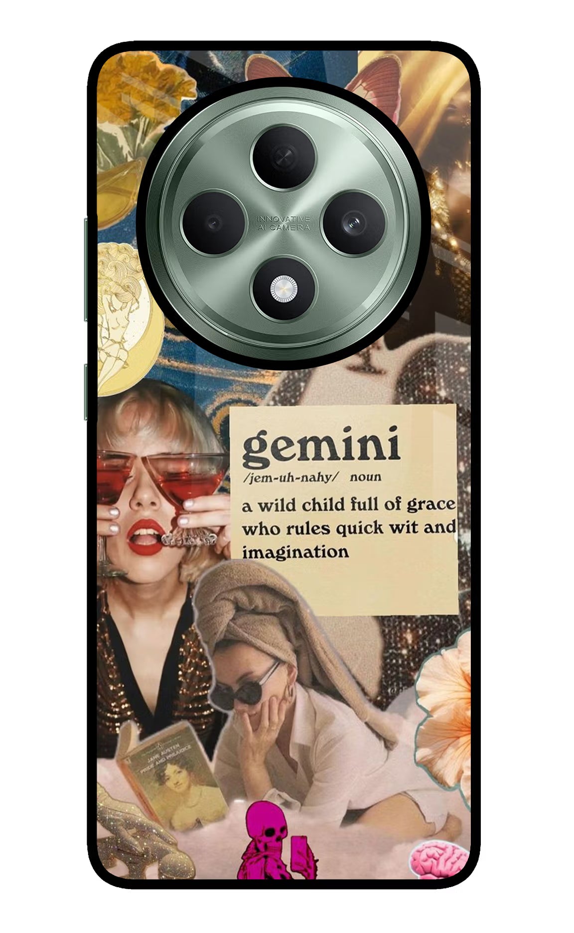 Gemini Zodiac Oppo F27 5G Glass Case Back Cover by Casekaro