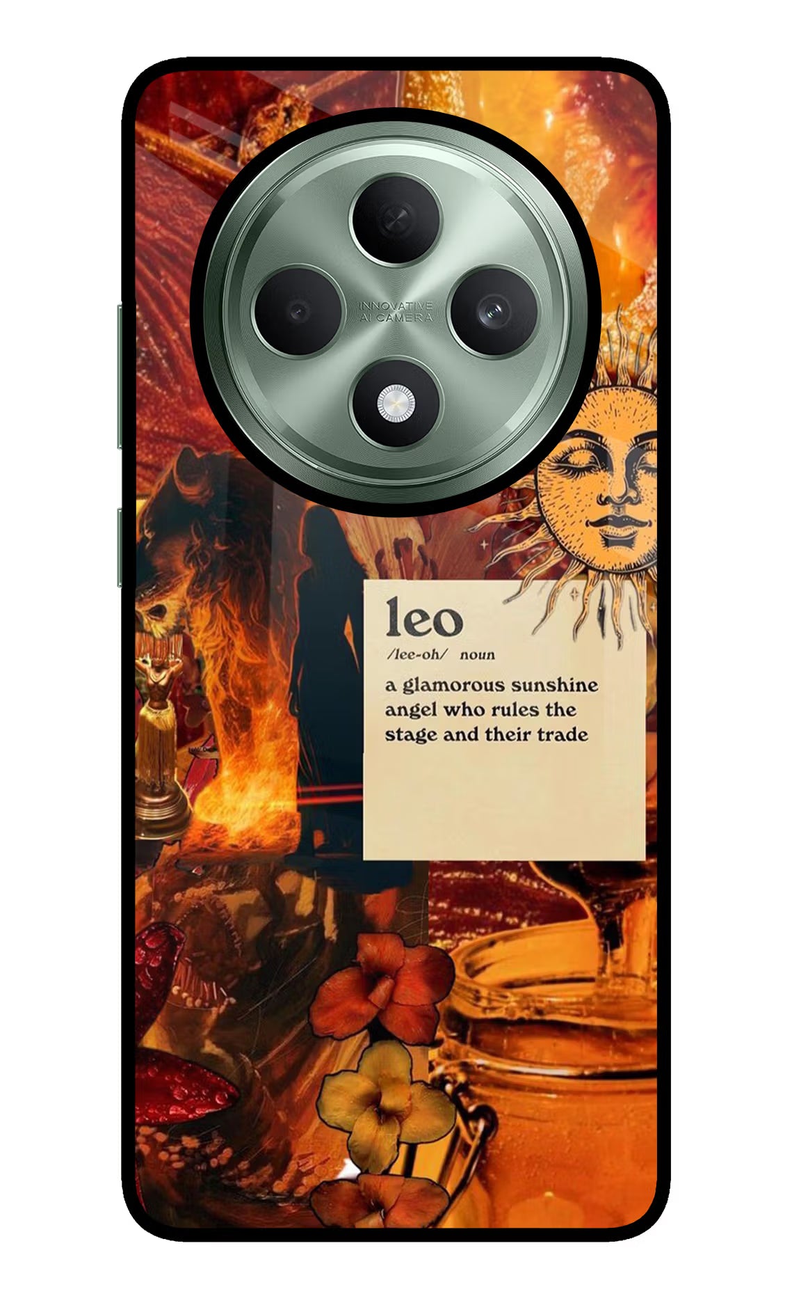 Leo Zodiac Oppo F27 5G Glass Case Back Cover by Casekaro
