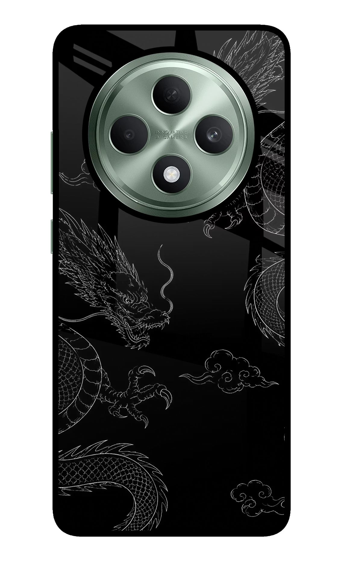 Twin Dragons Oppo F27 5G Glass Case Back Cover by Casekaro