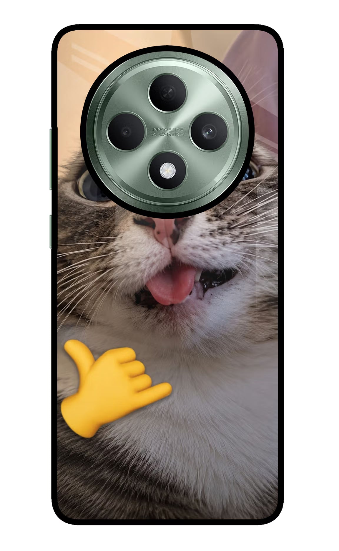 Silly Cat Call Oppo F27 5G Glass Case