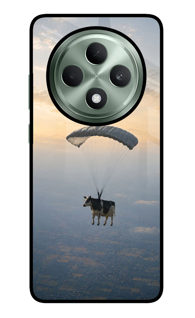 Skydiving Cow Oppo F27 5G Glass Case