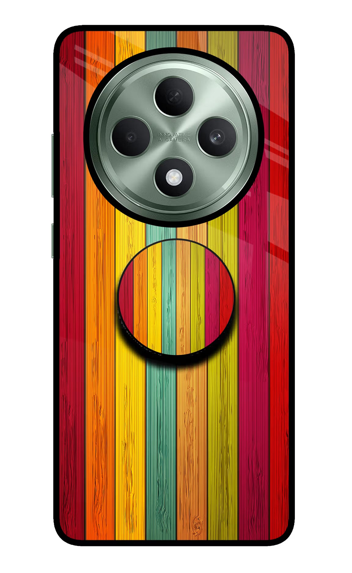 Multicolor Wooden Oppo F27 5G Pop Case by Casekaro