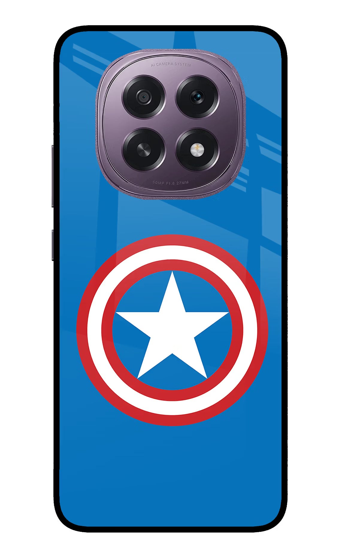 Captain America Logo Oppo F29 5G Glass Case Back Cover by Casekaro