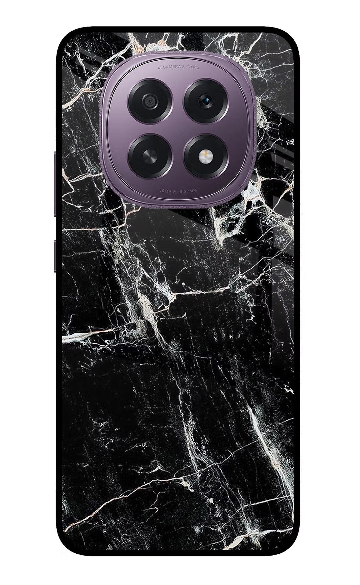Black Marble Texture Oppo F29 5G Glass Case Back Cover by Casekaro