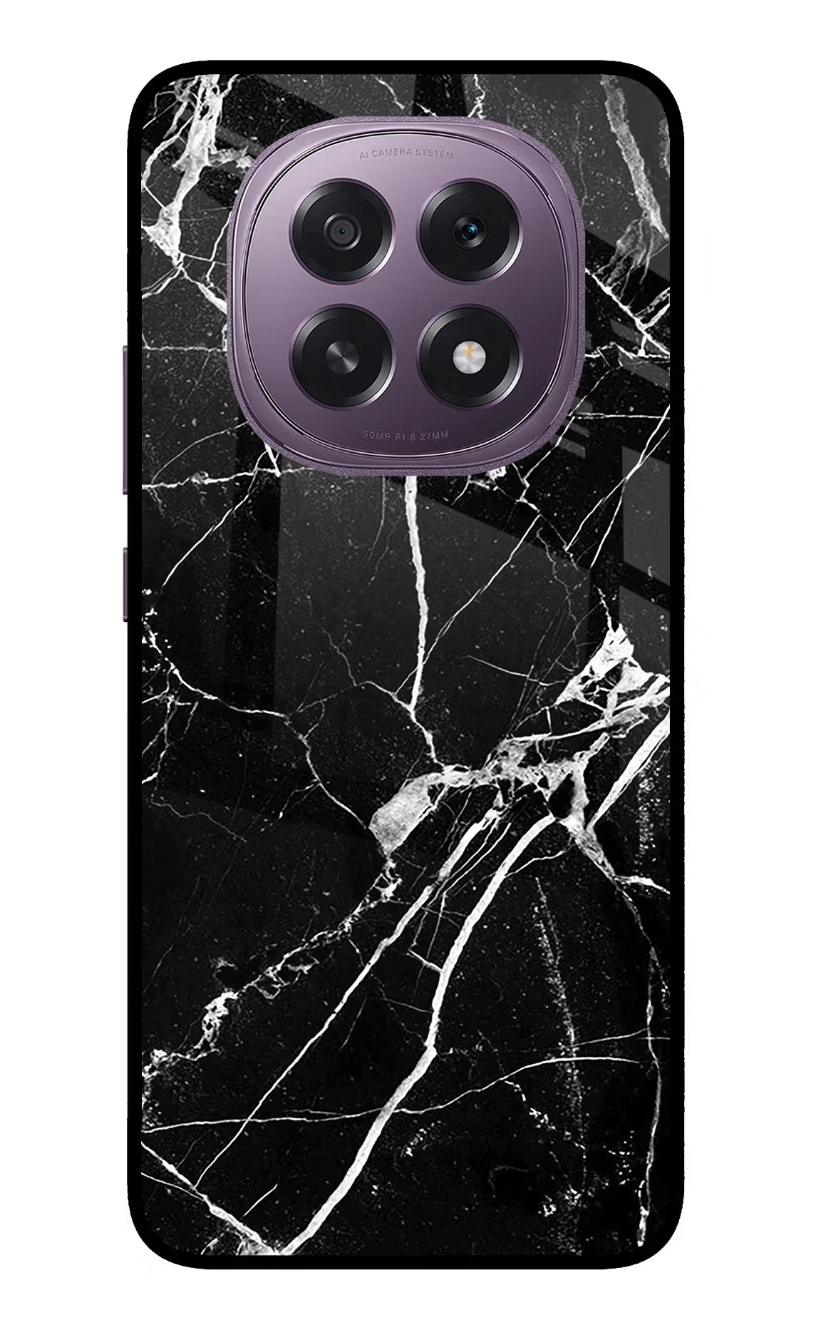 Black Marble Pattern Oppo F29 5G Glass Case Back Cover by Casekaro