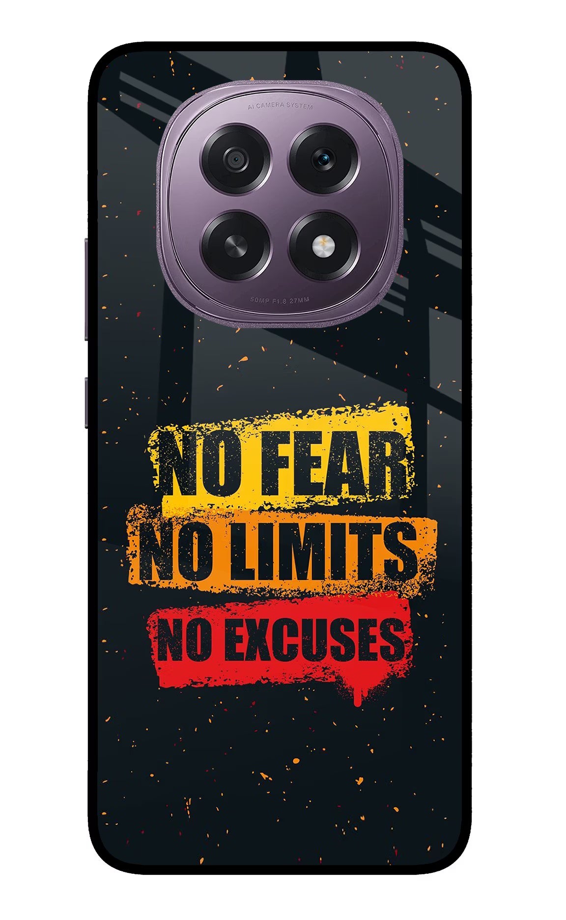 No Fear No Limits No Excuse Oppo F29 5G Glass Case Back Cover by Casekaro