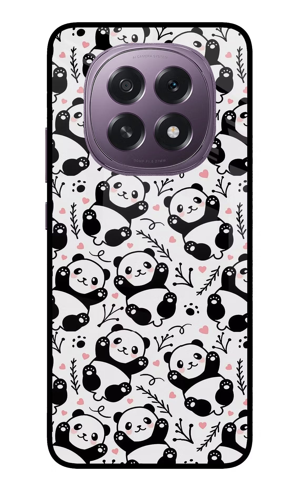 Cute Panda Oppo F29 5G Glass Case Back Cover by Casekaro
