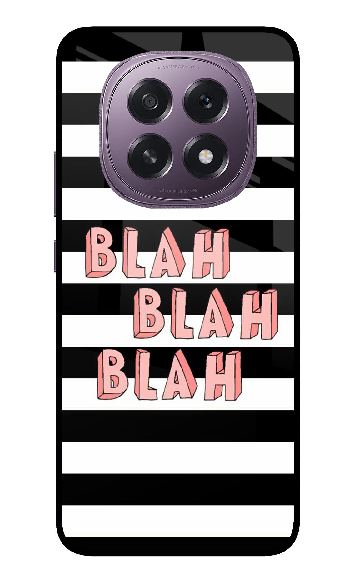 Blah Blah Blah Oppo F29 5G Glass Case Back Cover by Casekaro