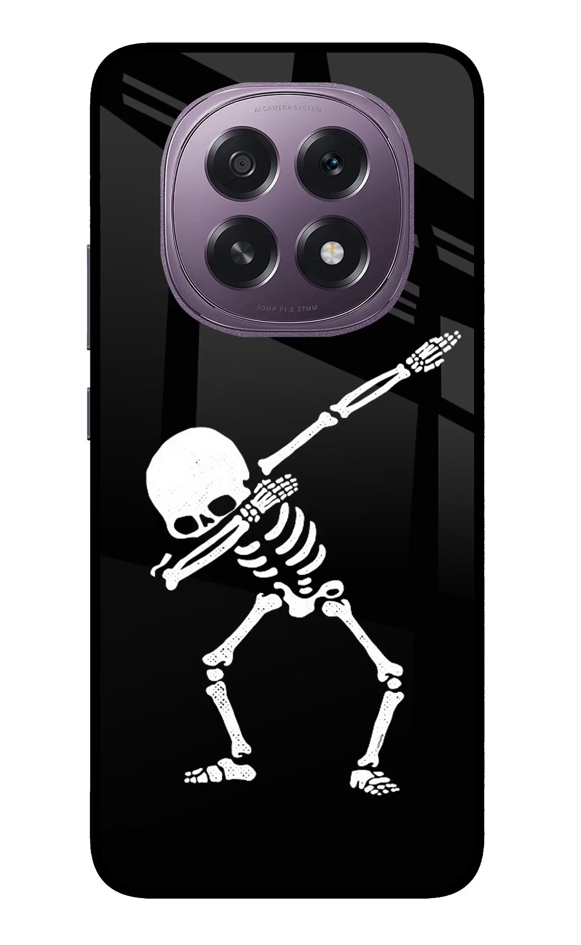 Dabbing Skeleton Art Oppo F29 5G Glass Case Back Cover by Casekaro