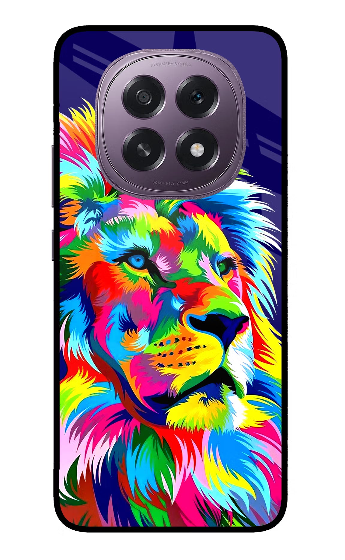 Vector Art Lion Oppo F29 5G Glass Case Back Cover by Casekaro