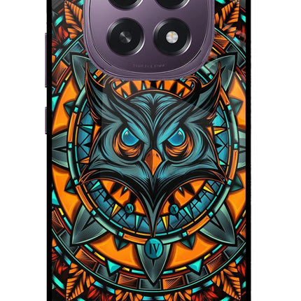 Angry Owl Art Oppo F29 5G Glass Case Back Cover by Casekaro