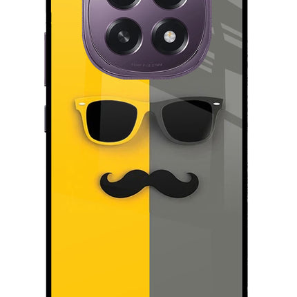 Sunglasses with Mustache Oppo F29 5G Glass Case