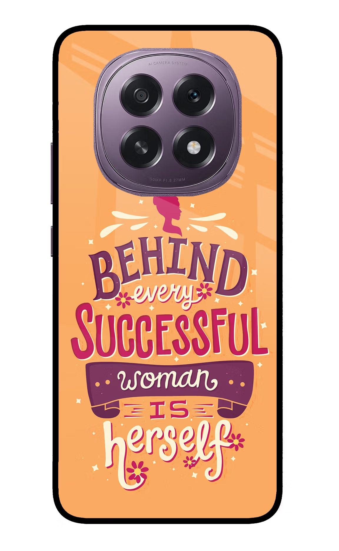 Behind Every Successful Woman There Is Herself Oppo F29 5G Glass Case Back Cover by Casekaro