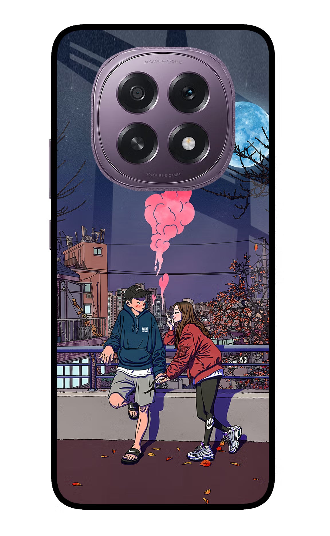 Chilling Couple Oppo F29 5G Glass Case Back Cover by Casekaro