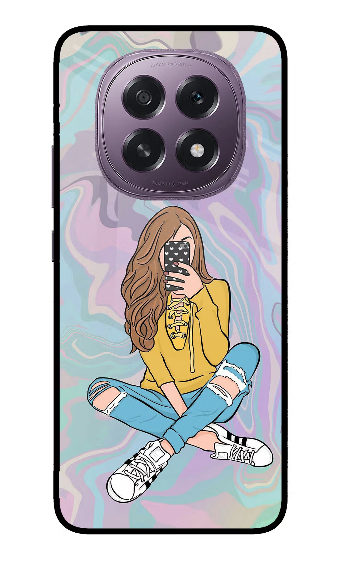 Selfie Girl Oppo F29 5G Glass Case Back Cover by Casekaro