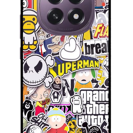 Sticker Bomb Oppo F29 5G Glass Case Back Cover by Casekaro