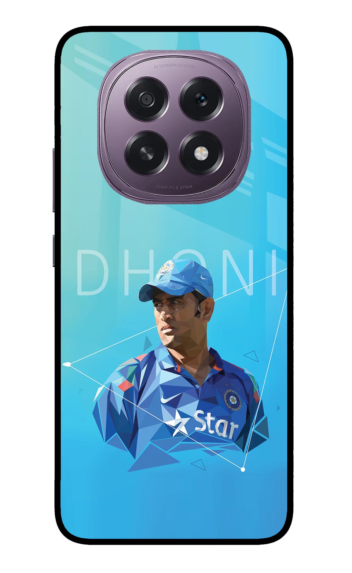 Dhoni Artwork Oppo F29 5G Glass Case Back Cover by Casekaro