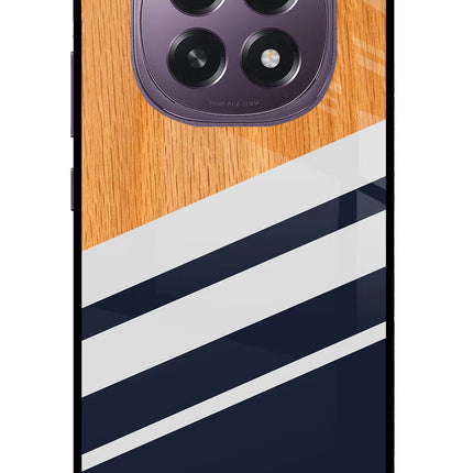 Blue and white wooden Oppo F29 5G Glass Case