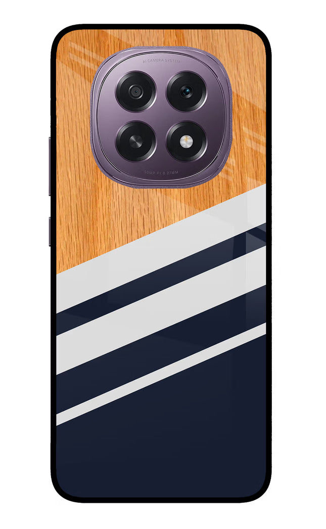 Blue and white wooden Oppo F29 5G Glass Case