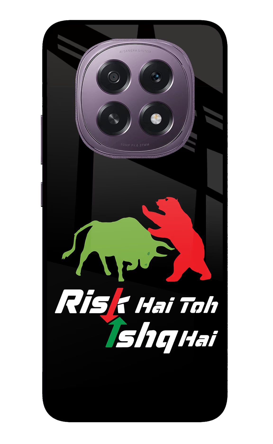 Risk Hai Toh Ishq Hai Oppo F29 5G Glass Case Back Cover by Casekaro