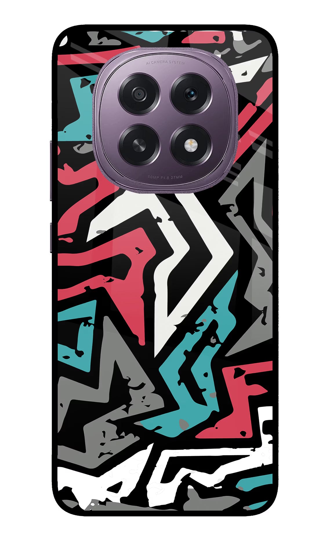 Geometric Graffiti Oppo F29 5G Glass Case Back Cover by Casekaro