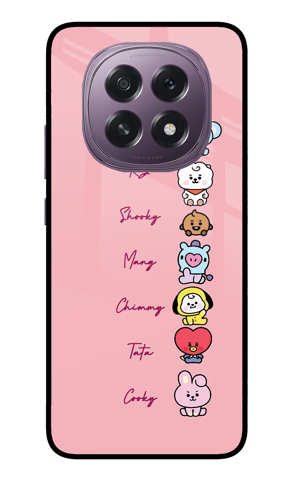 BTS names Oppo F29 5G Glass Case Back Cover by Casekaro