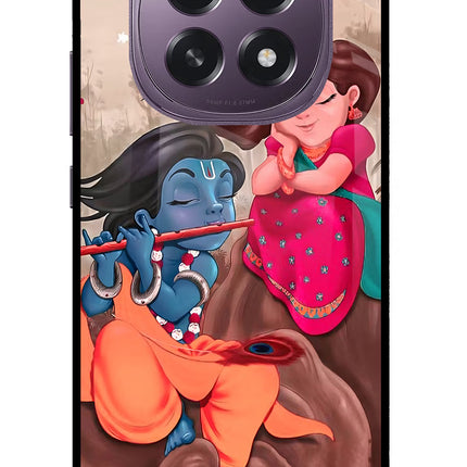 Radhe Krishna Oppo F29 5G Glass Case Back Cover by Casekaro