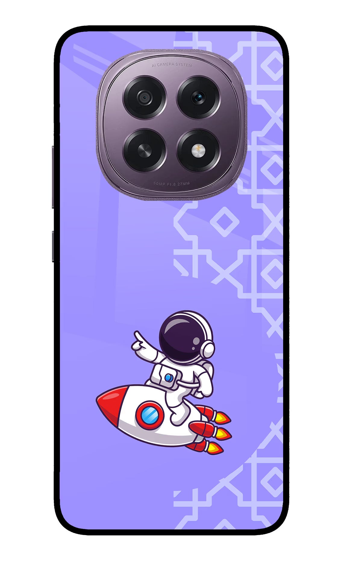 Cute Astronaut Oppo F29 5G Glass Case Back Cover by Casekaro