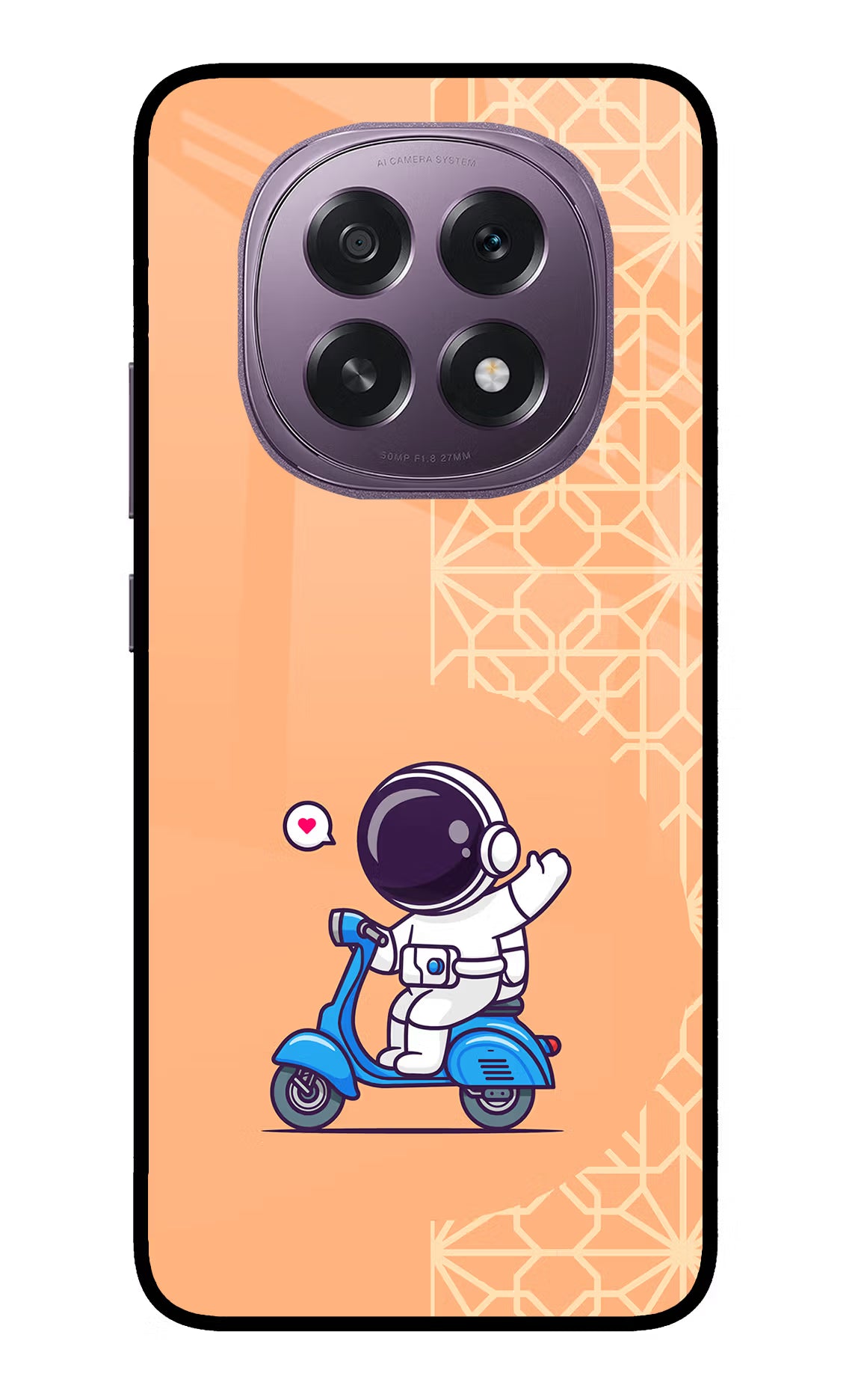 Cute Astronaut Riding Oppo F29 5G Glass Case Back Cover by Casekaro