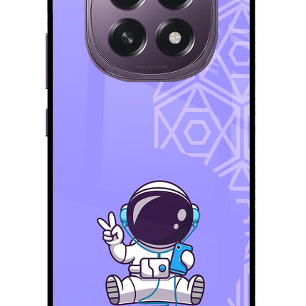 Cute Astronaut Chilling Oppo F29 5G Glass Case
