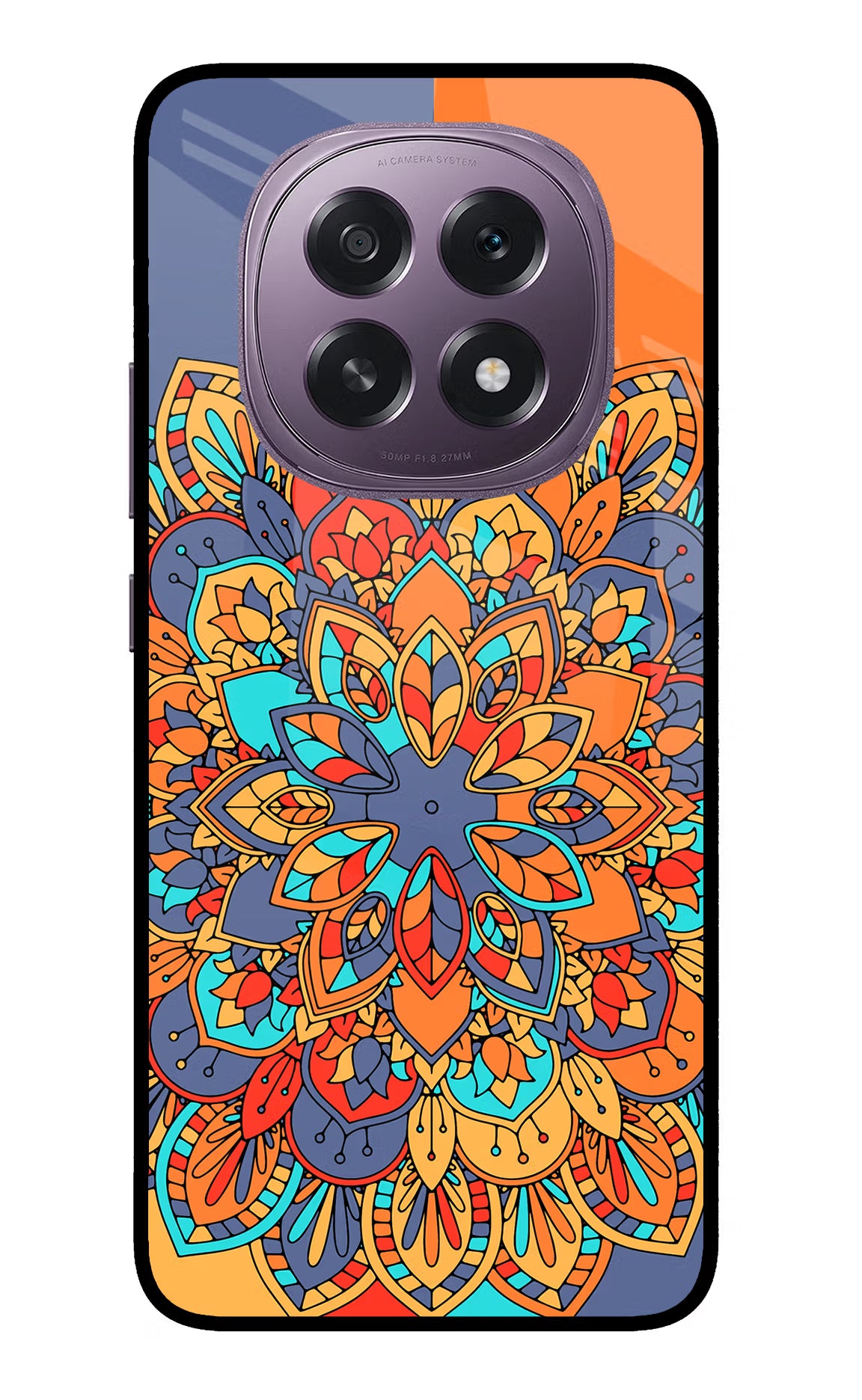 Color Mandala Oppo F29 5G Glass Case Back Cover by Casekaro