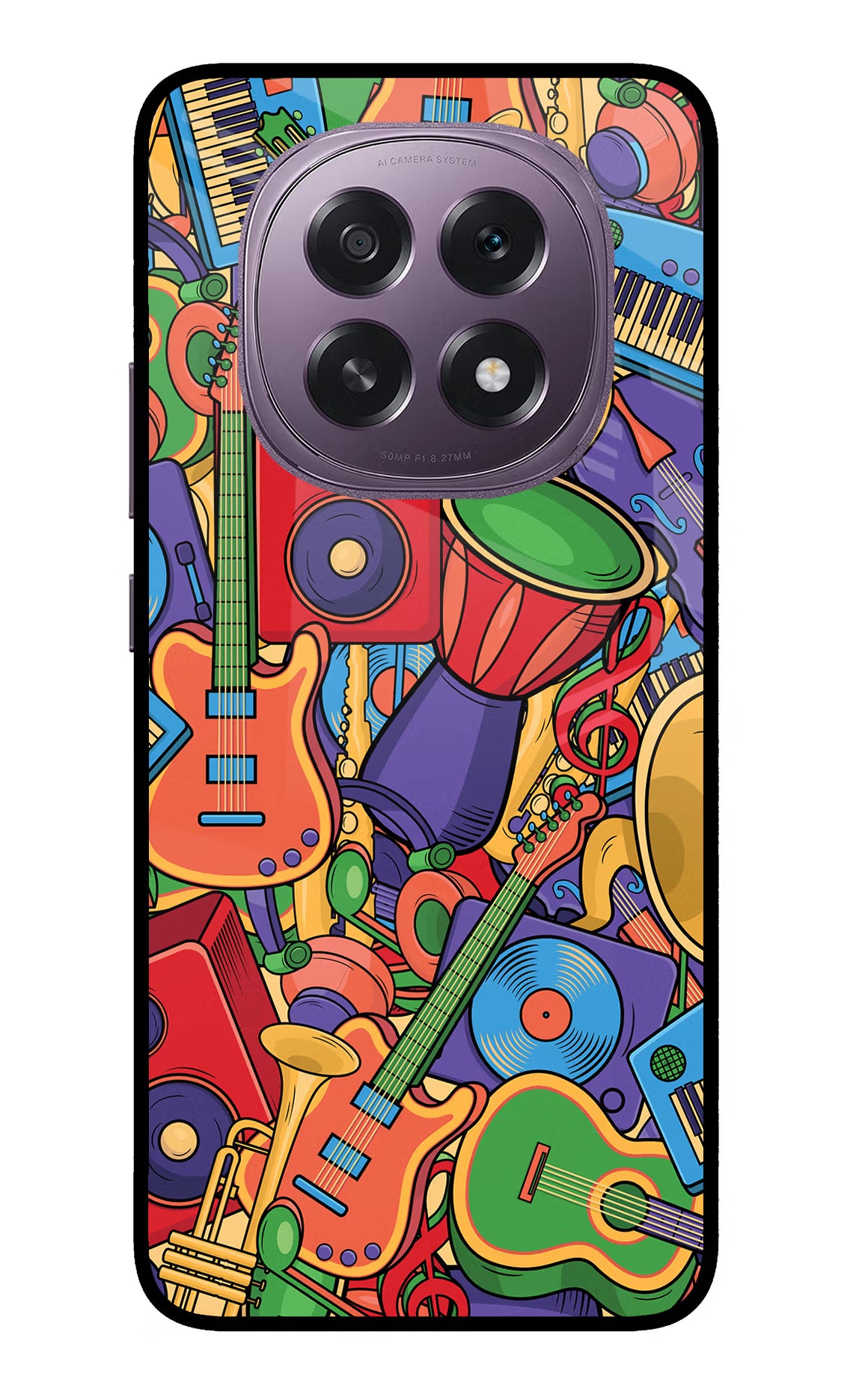 Music Instrument Doodle Oppo F29 5G Glass Case Back Cover by Casekaro