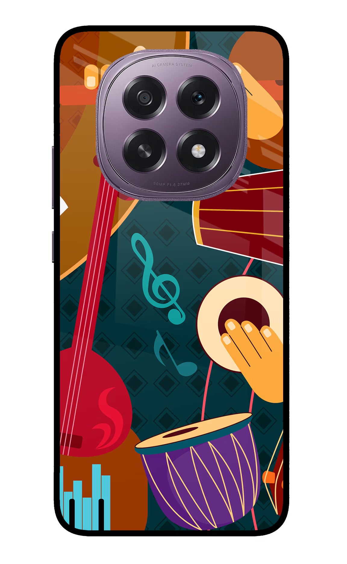 Music Instrument Oppo F29 5G Glass Case Back Cover by Casekaro