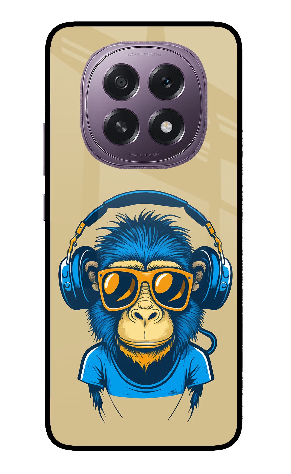 Monkey Headphone Oppo F29 5G Glass Case Back Cover by Casekaro