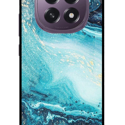 Blue Glitter Marble Oppo F29 5G Glass Case