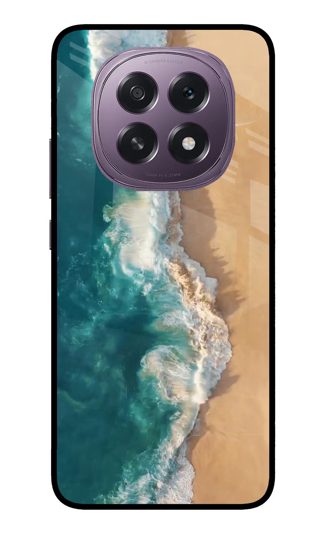 Ocean Beach Oppo F29 5G Glass Case Back Cover by Casekaro