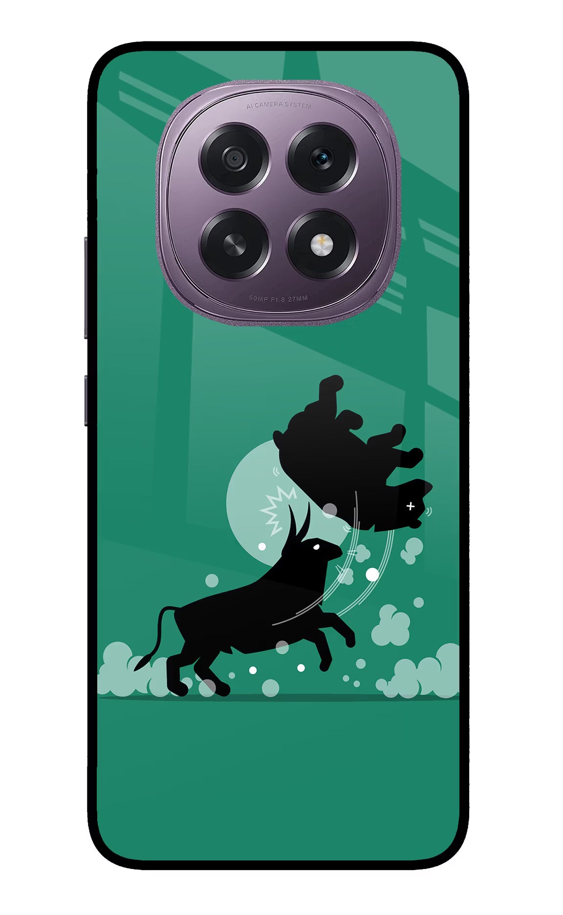 Bull Conqueror Oppo F29 5G Glass Case Back Cover by Casekaro