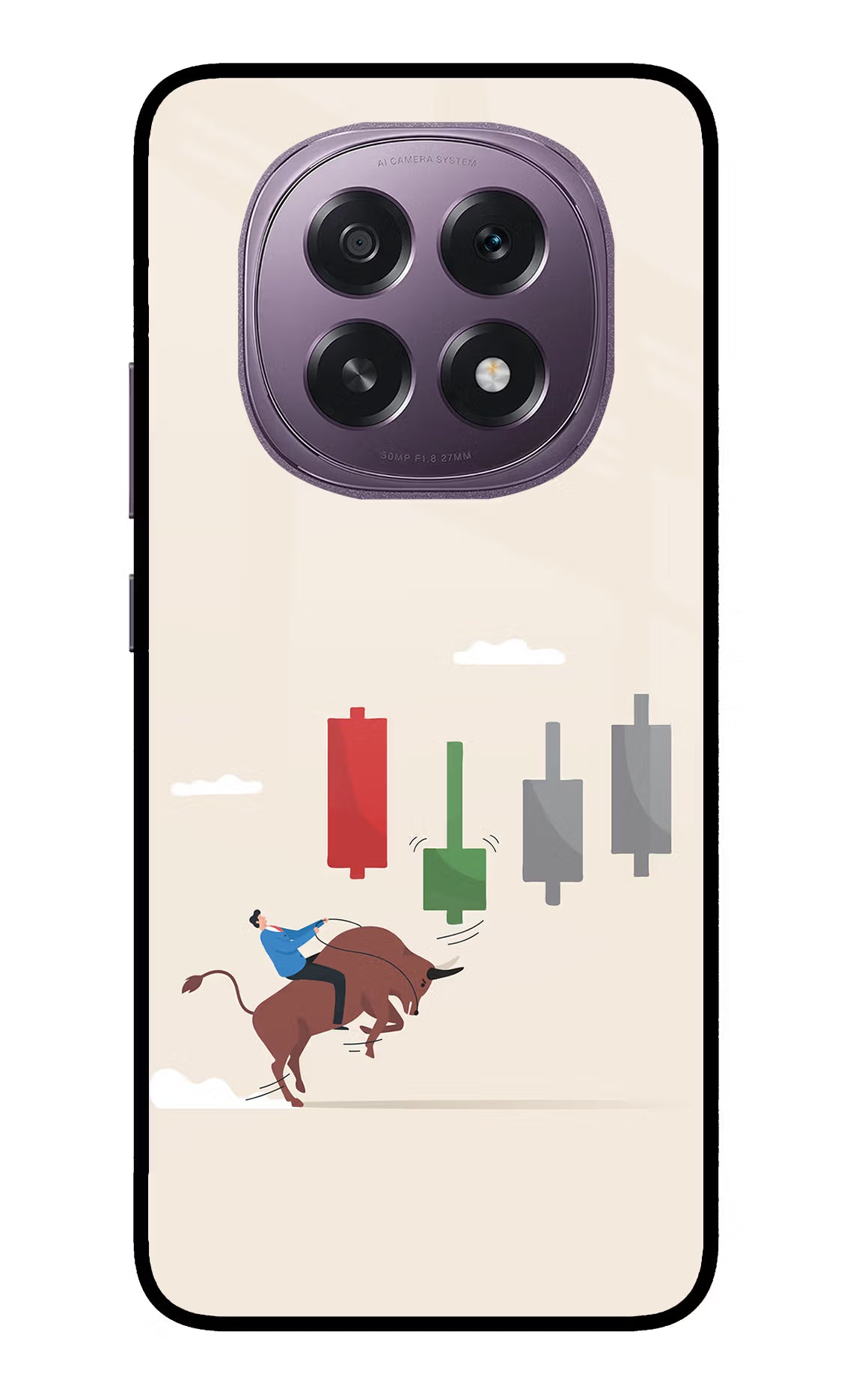 Bull Trading Momentum Oppo F29 5G Glass Case Back Cover by Casekaro